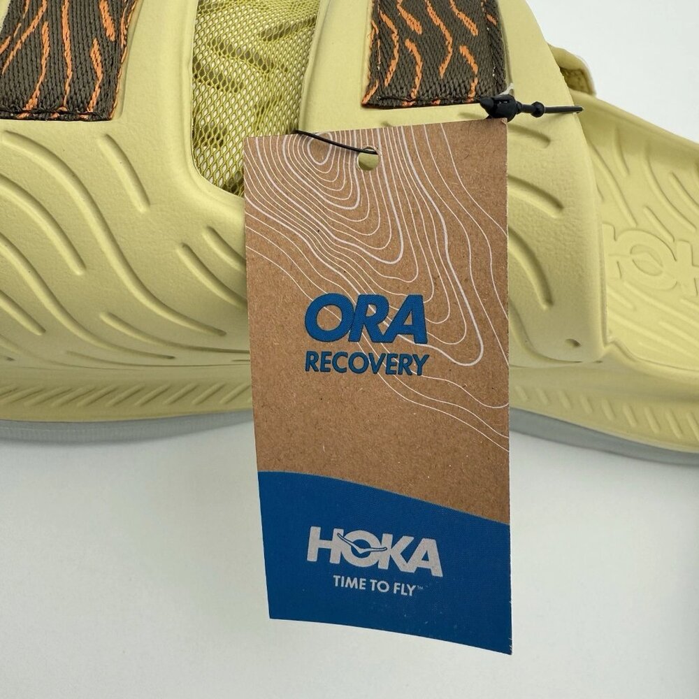 NEW Hoka One One Ora Luxe Recovery Slide Sandals Men's 14 Celery Root / Mercury - Picture 3 of 11